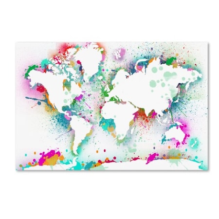 ALI Chris 'World Mape 9' Canvas Art,16x24